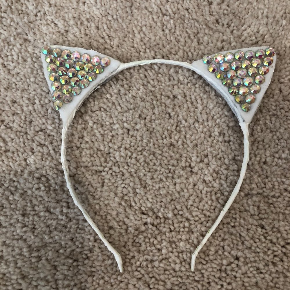 NWOT Kids' Women's Cat Ears Headbands (2) with 3 Soft Plush Scrunchies - Picture 4 of 9